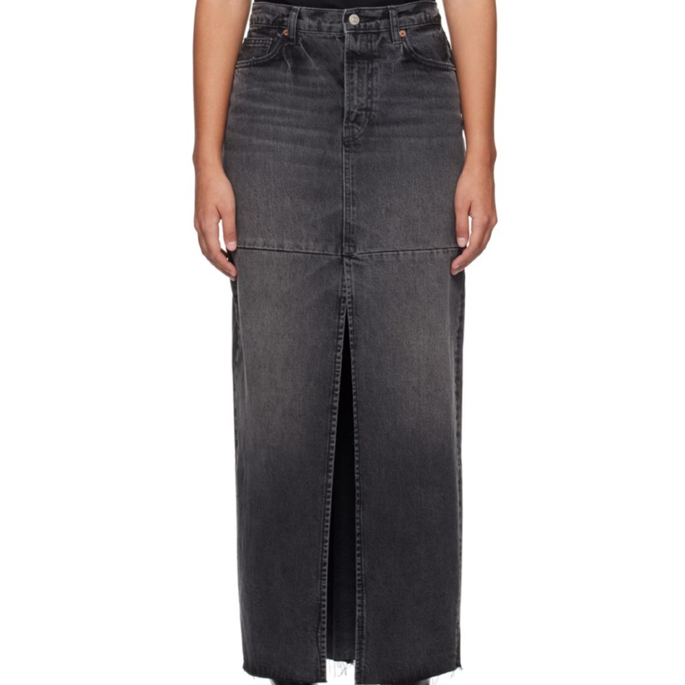 Reformation NWOT Tazz Black Denim Maxi Skirt